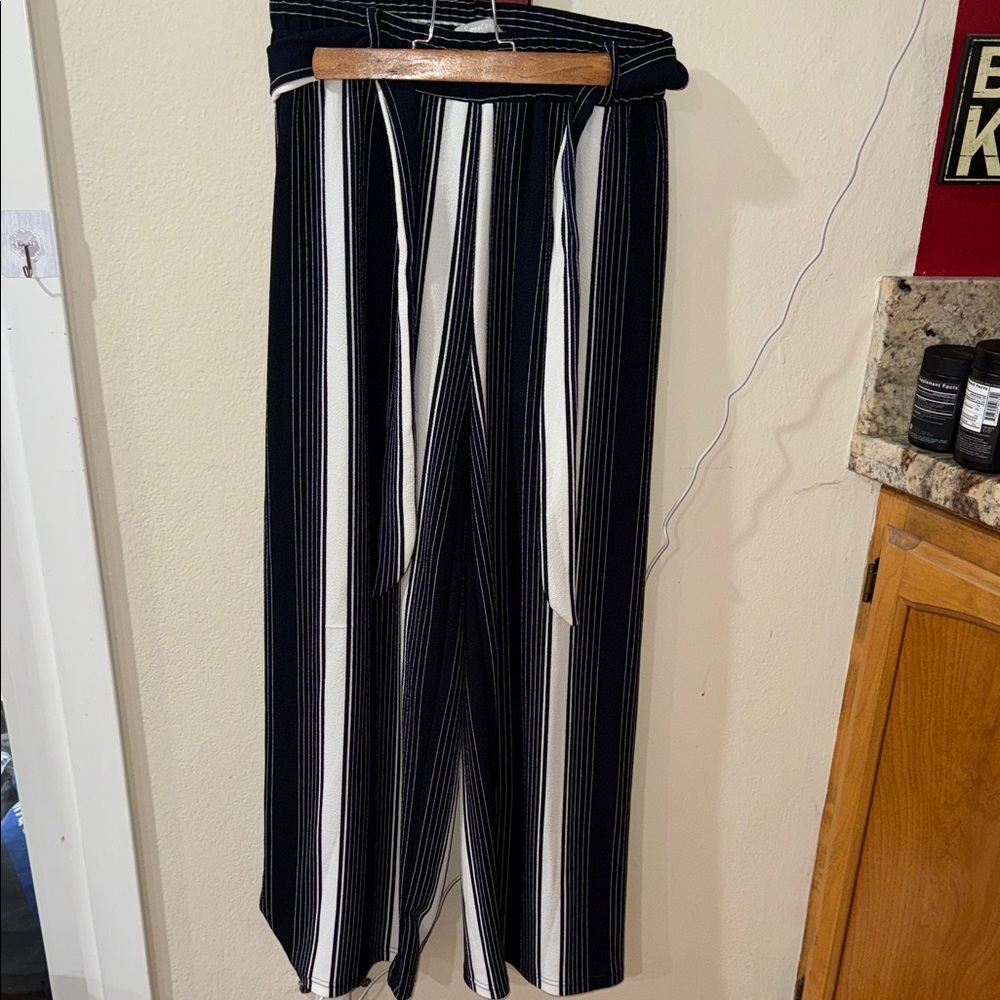 Sweet Dreams Midnight and Ivory Striped Trousers
